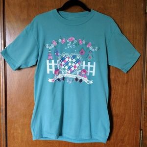 Vintage Raggedy Ann And Andy Design Green T-Shirt